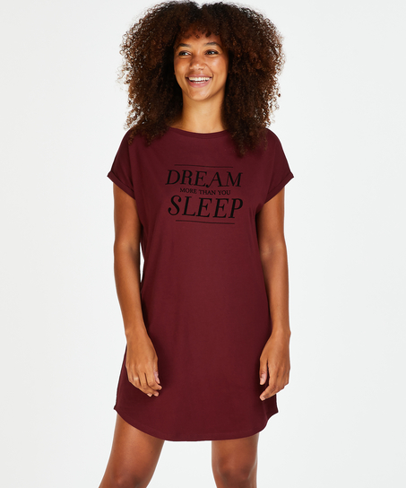 Nachthemd Rundhalsausschnitt, Rot