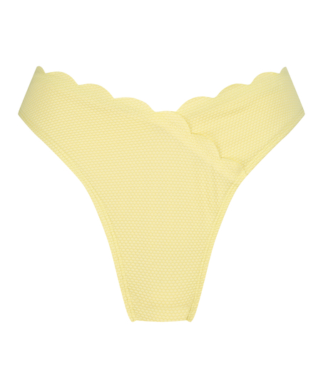 Slip de Bikini Échancrés Scallop, Jaune