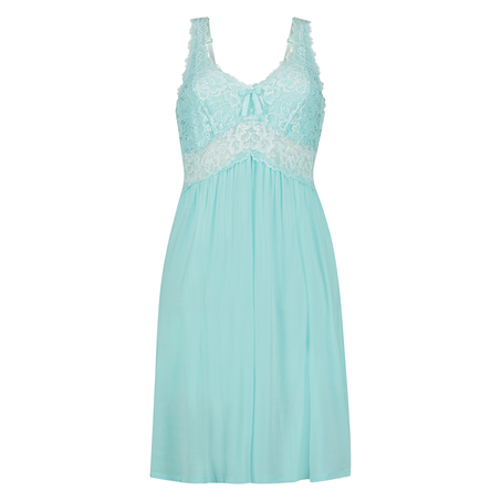 Slipdress Modal Lace mit Spitze, Blau