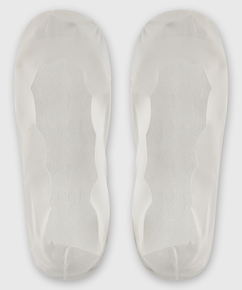 2 Paar unsichtbare Socken Scallop, Weiß