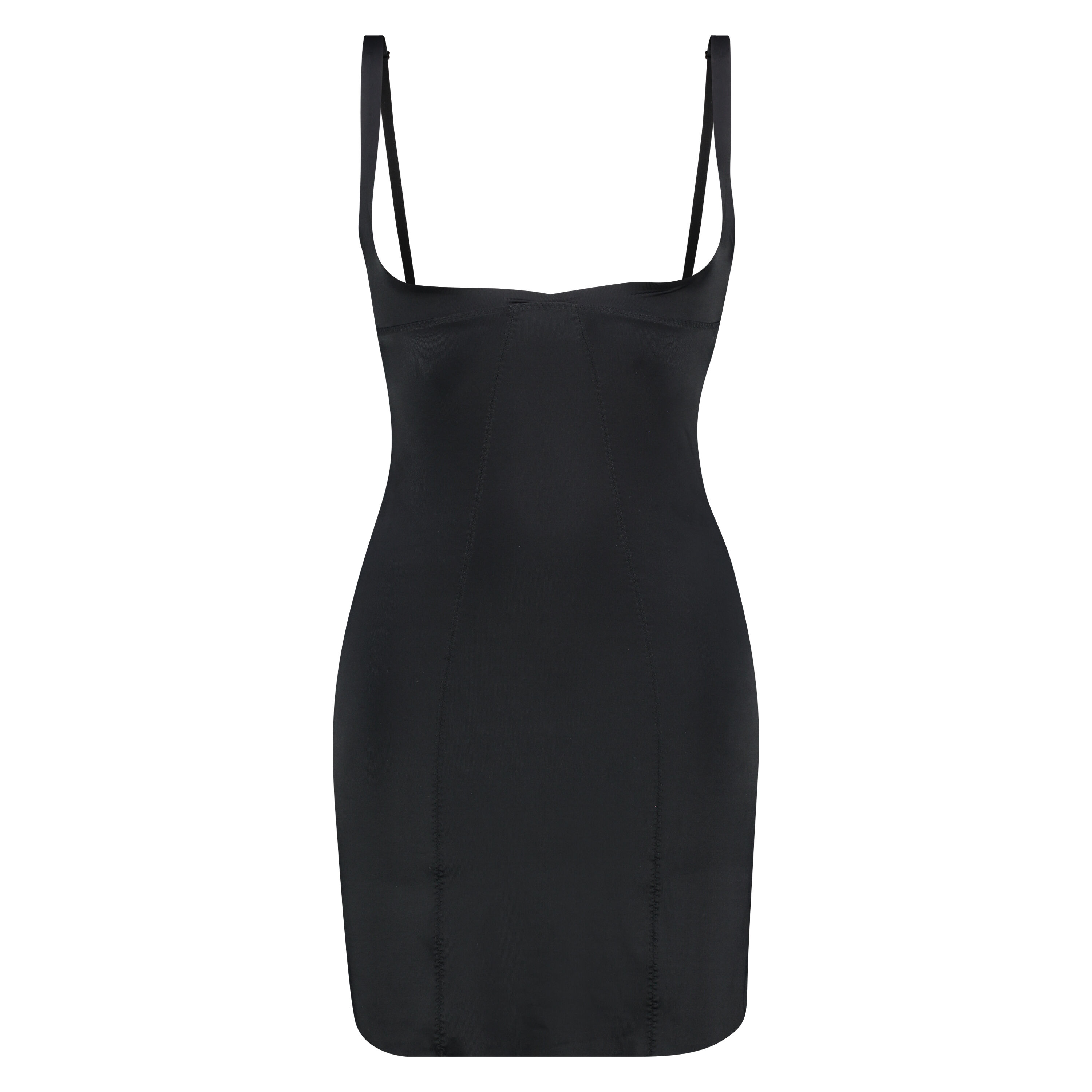 Formendes Scuba Kleid, Schwarz