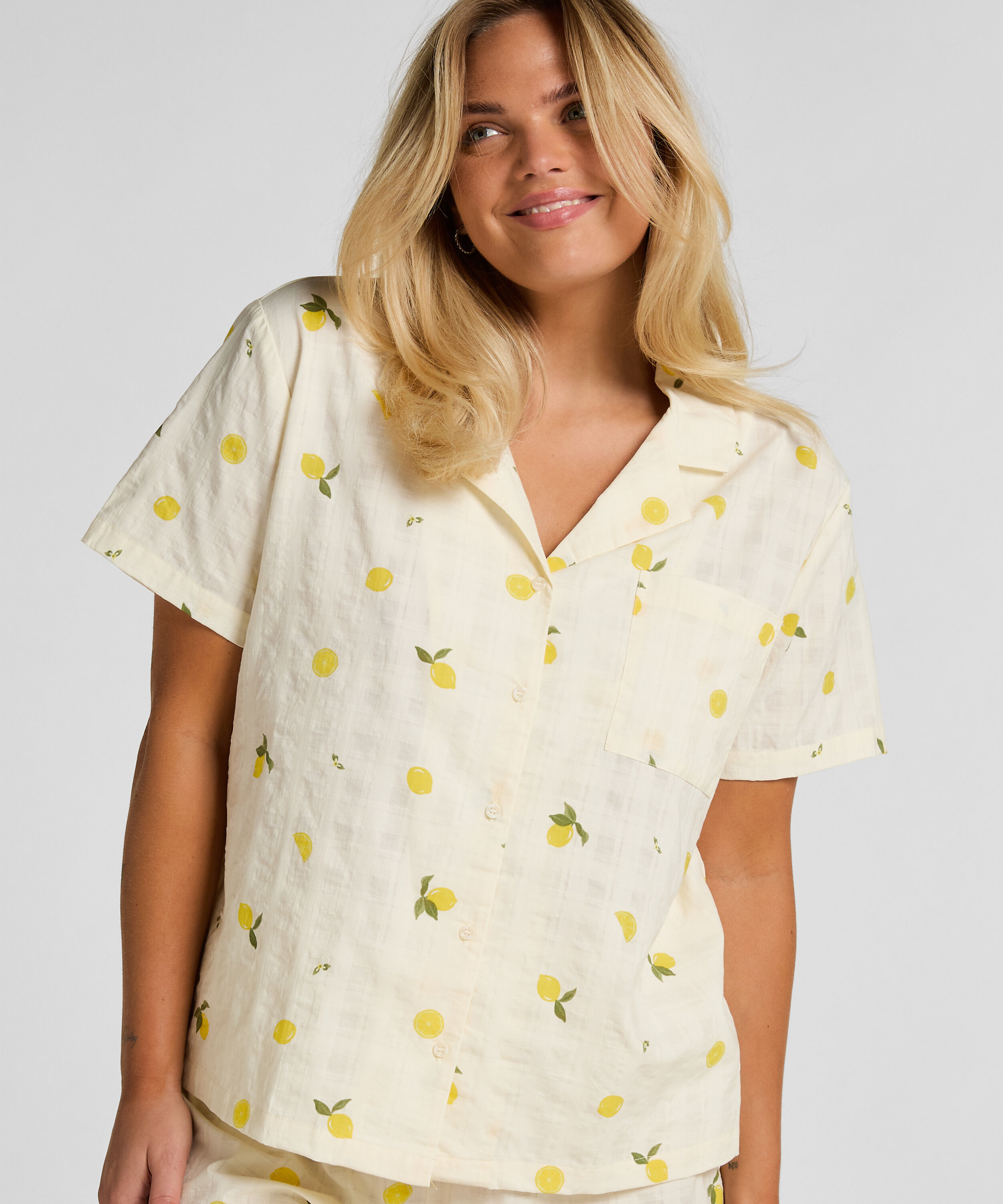 Veste de Pyjama Citron, Blanc Veste de Pyjama Citron, Blanc