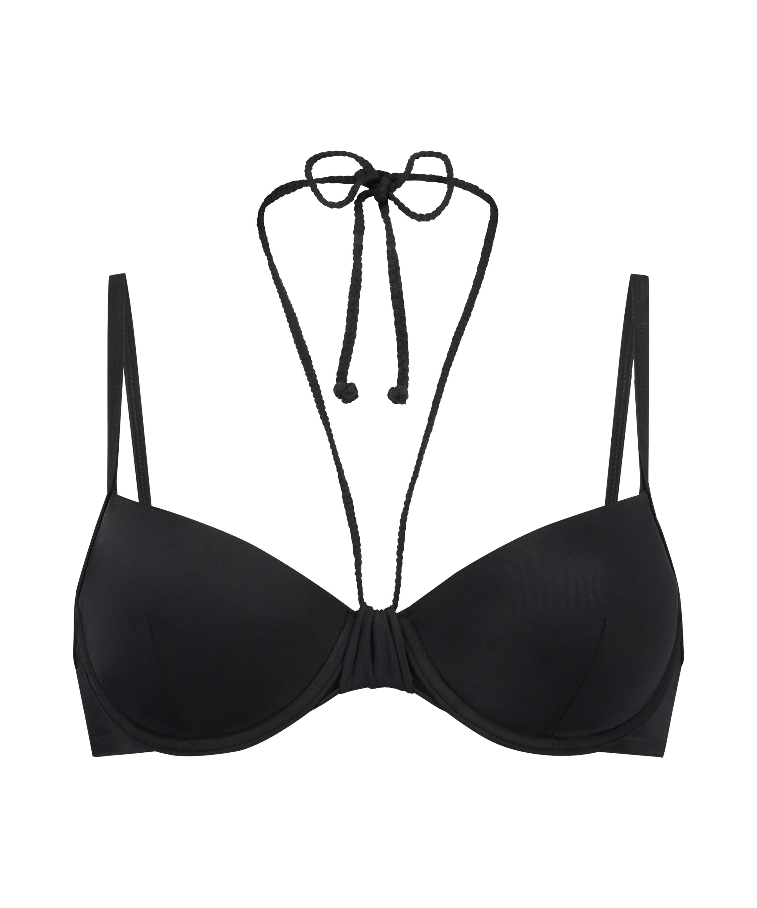 Haut de maillot de bain rembourré à armatures Luxe, Noir