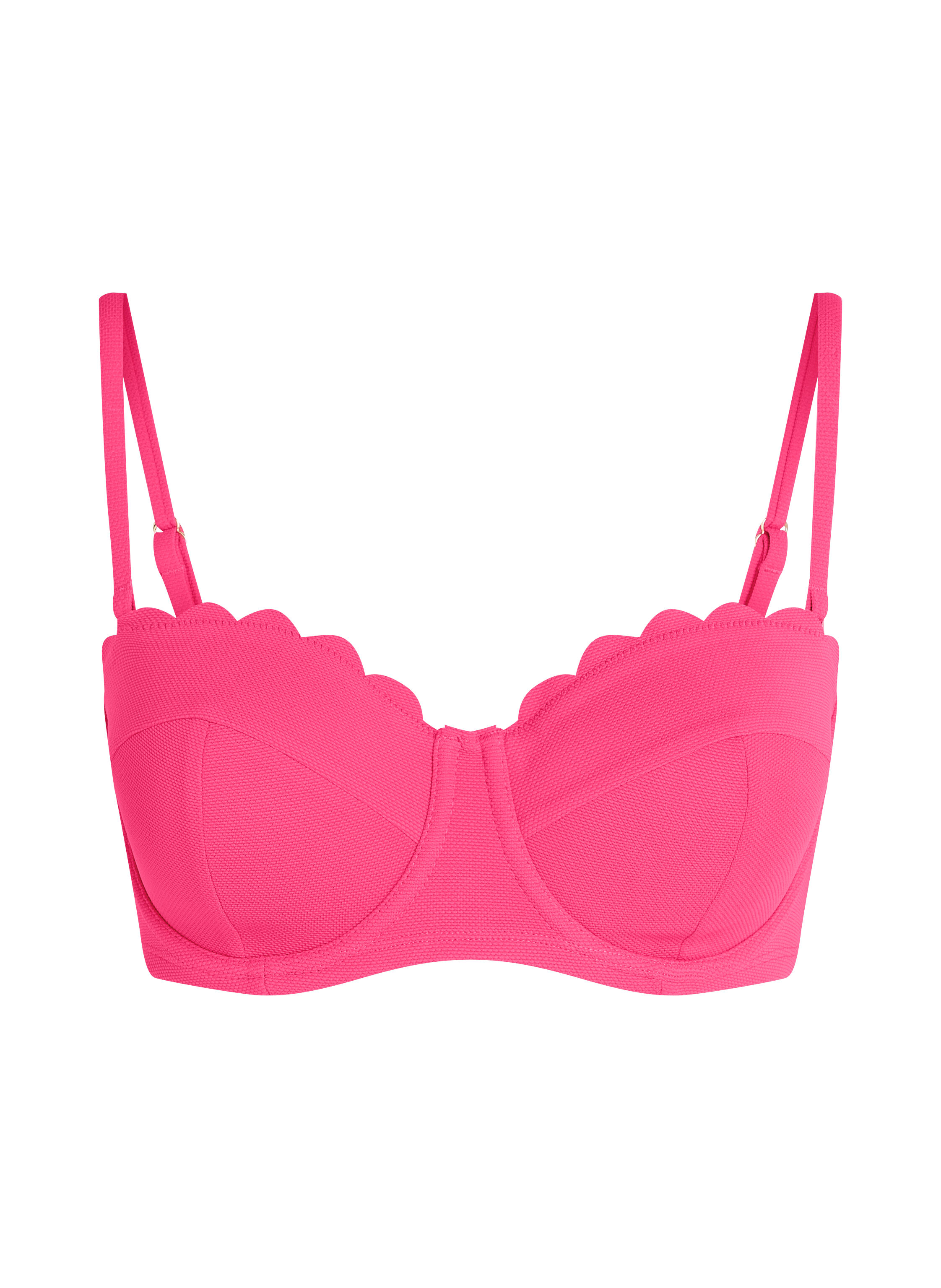 Gepolstertes trägerloses Bikinioberteil mit Bügel Scallop Cup E +, Rose