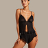 Cami-Set Chiffon Plissee, Schwarz