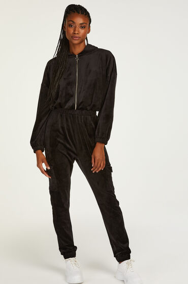 Hunkemöller Jumpsuit à capuche Velours Noir