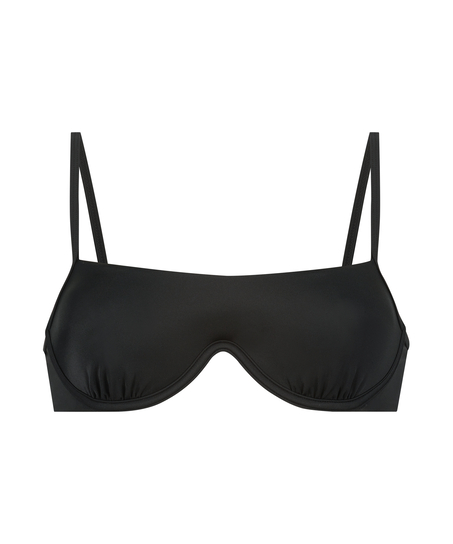 Nicht-vorgeformtes Bügel-Bikini-Top Sicily, Schwarz