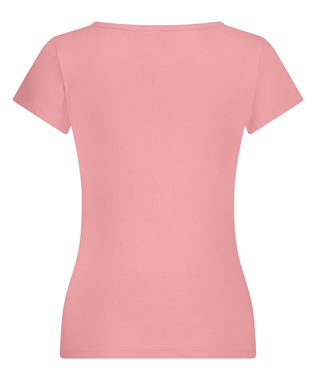 Henley-Pyjama-Top mit kurzen Ärmeln, Rose