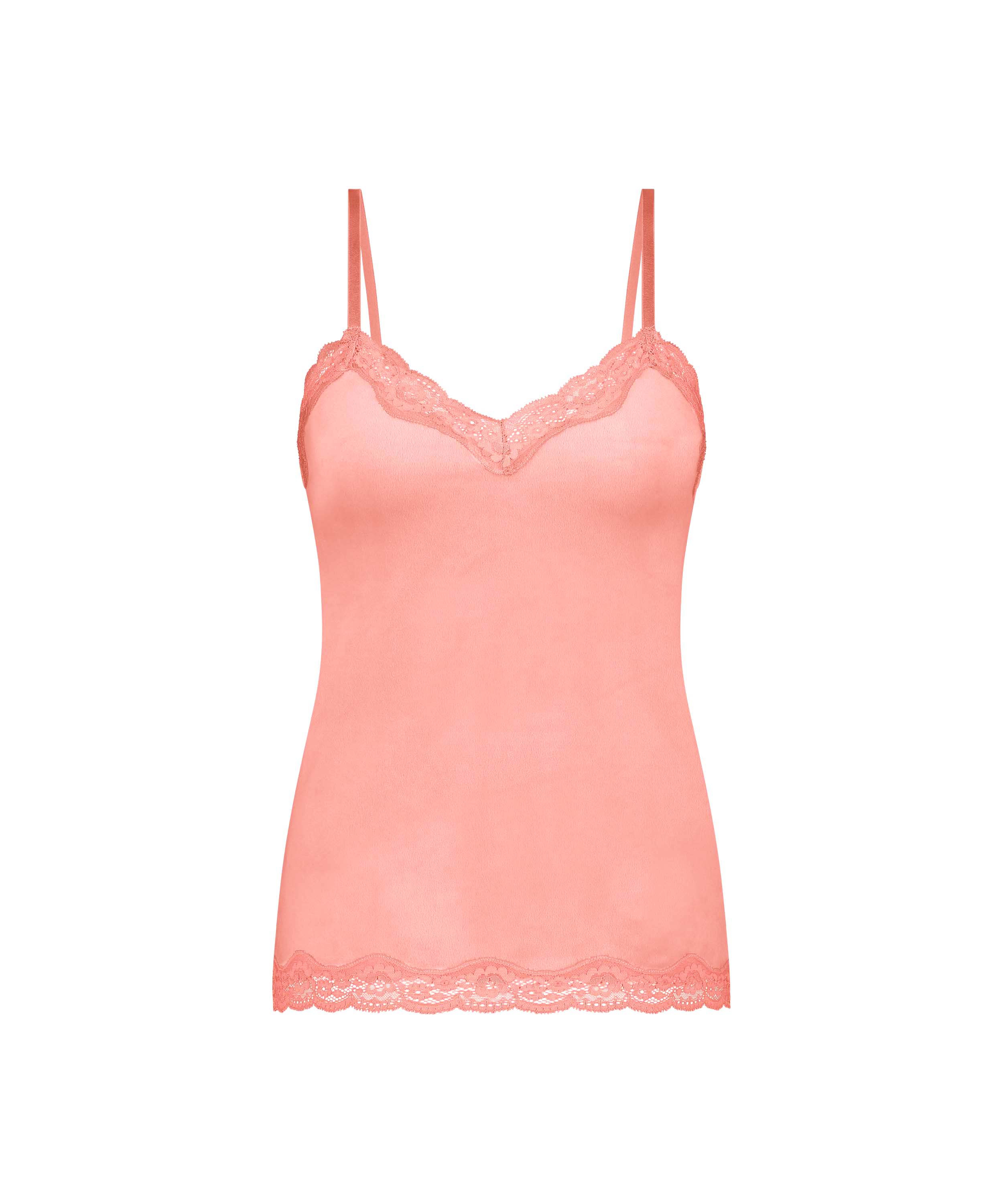 Cami Top Velours Lace, Rose, main
