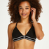 Geformter Triangel-Bralette Casey Baumwolle, Schwarz