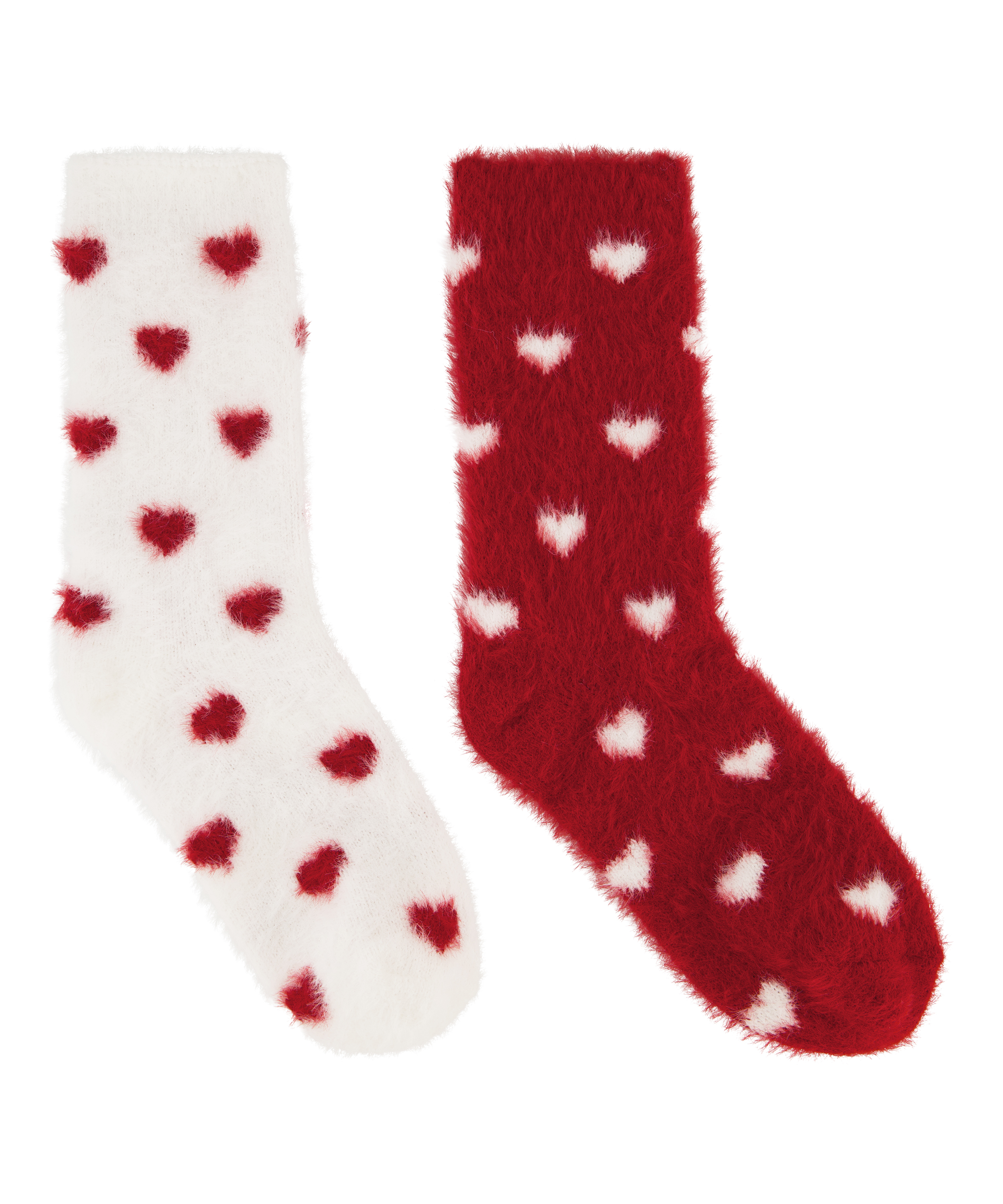 Lot de 2 Paires de Chaussettes Cosy, Blanc, main