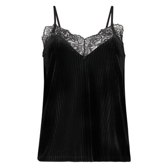 Cami Velours Rib Lace, gr&uuml;n