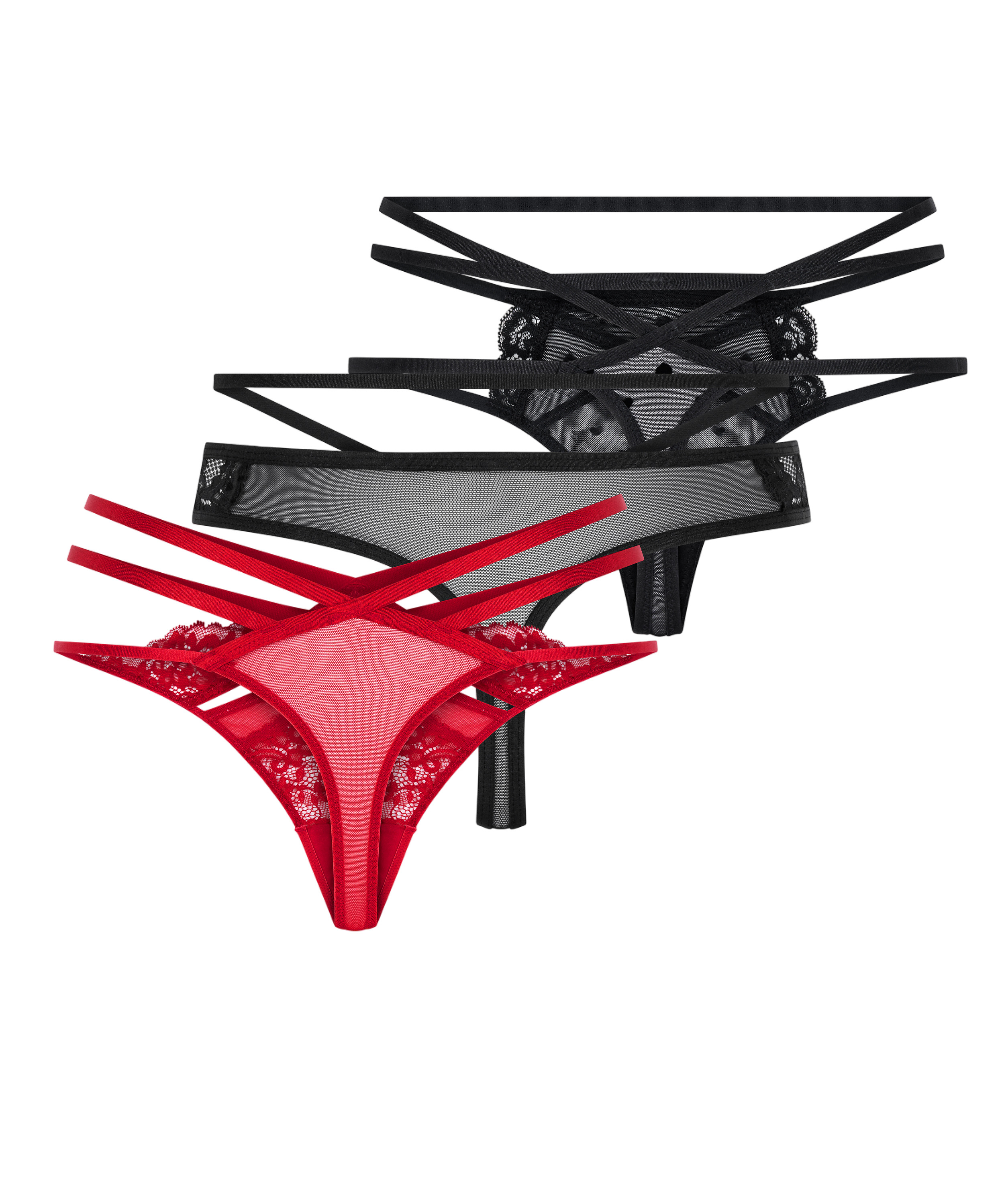 3er-Pack String, Rot, main