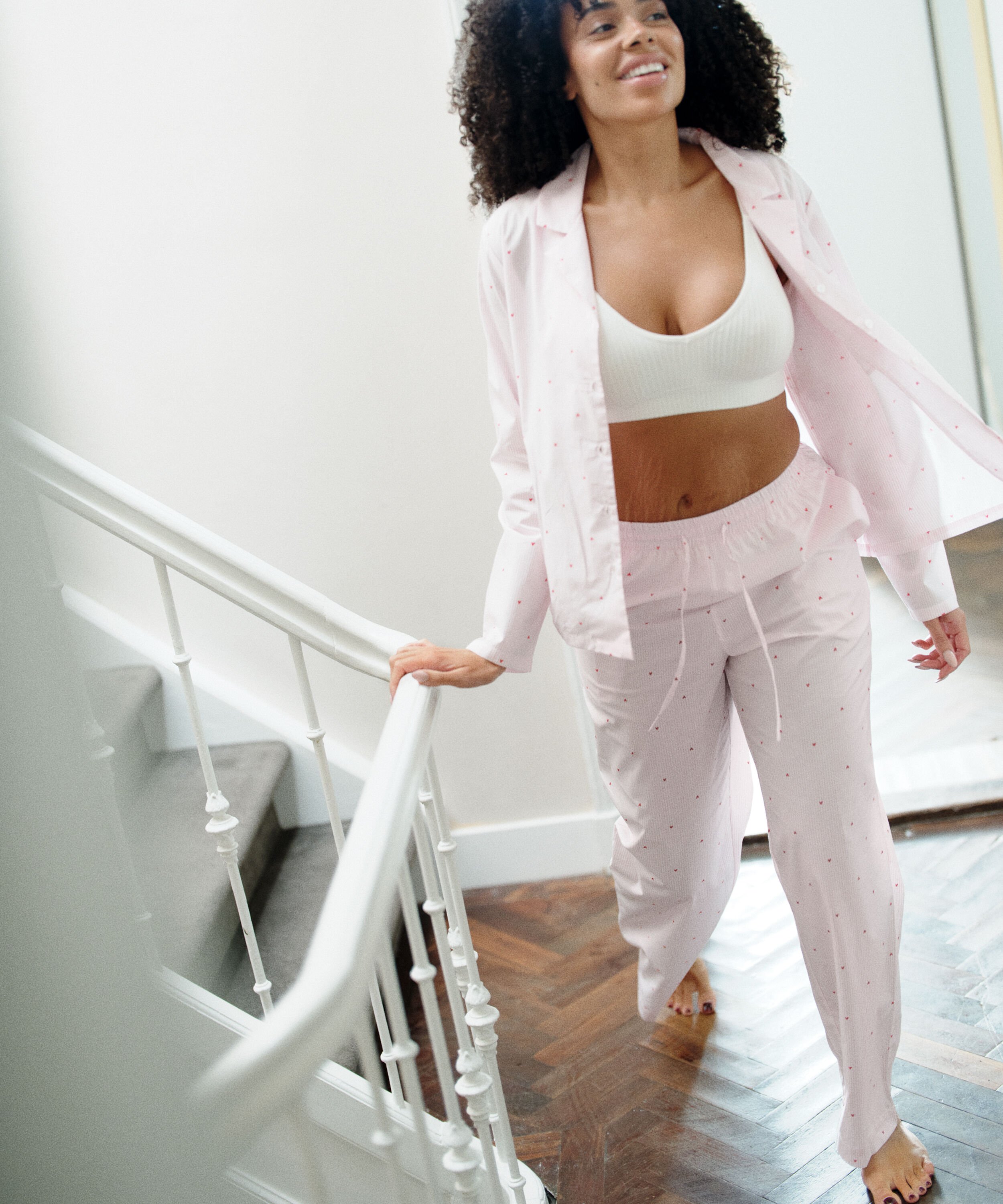 Gestreifte Hose aus Baumwolle mit Herz