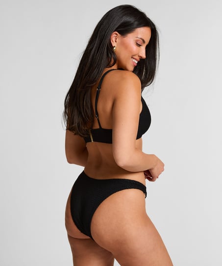 Cairo Bikiniunterteil mit hohem Beinausschnitt, Schwarz