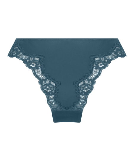 Slip brésilien Lace & Shine, Bleu