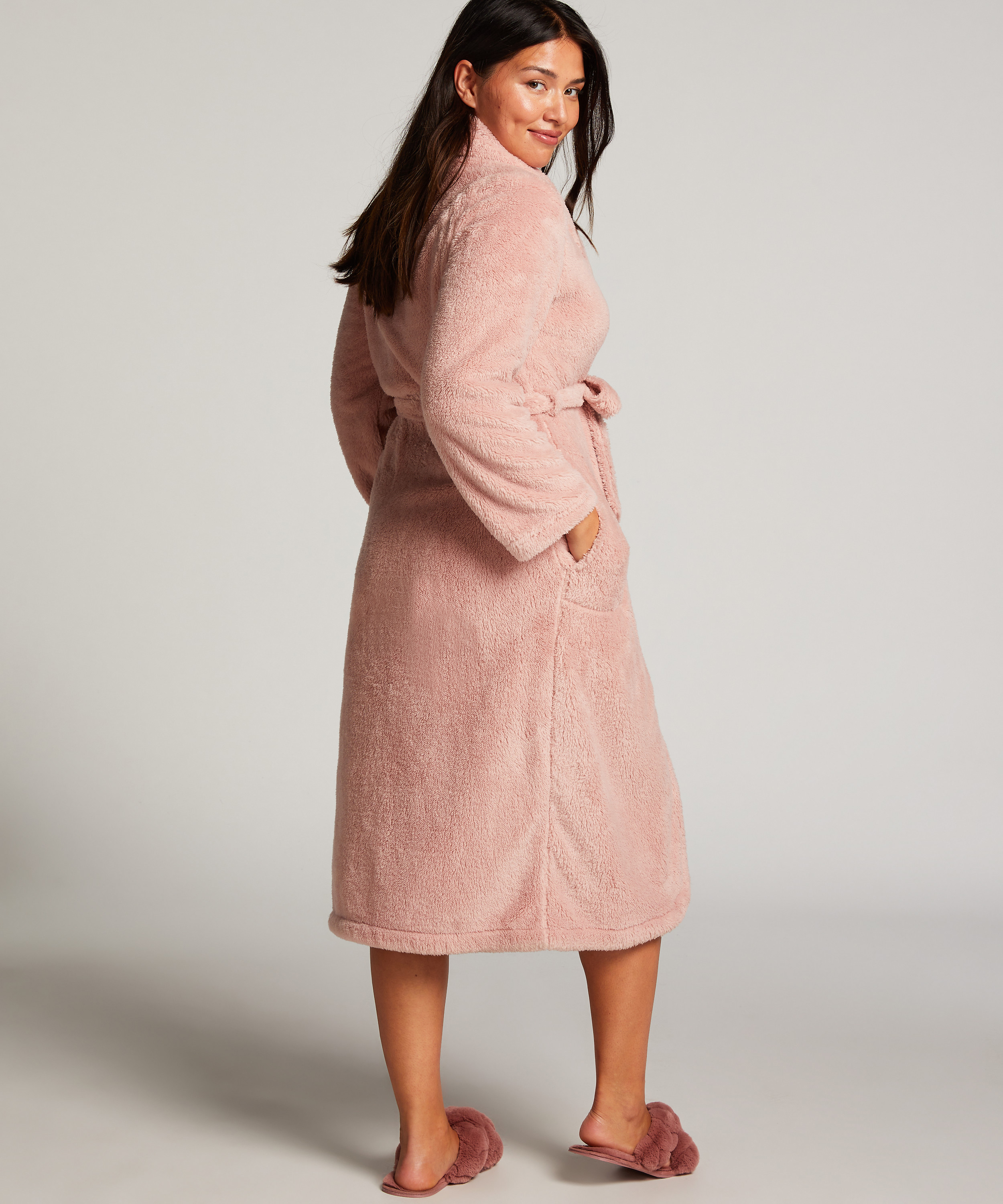 Bademantel Fleece, Rose, main