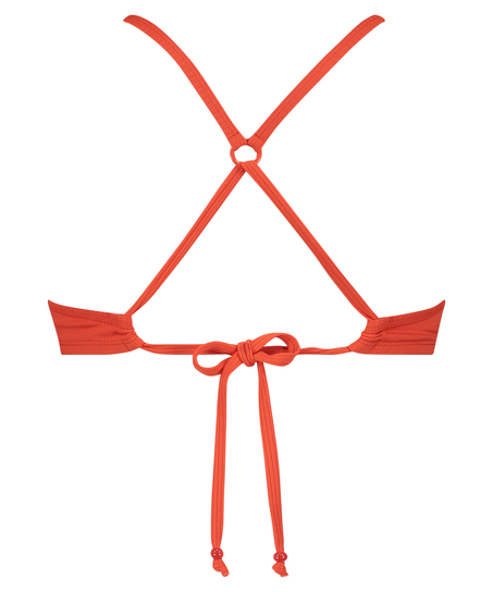 Geripptes Bikini-Oberteil Aruana, Orange