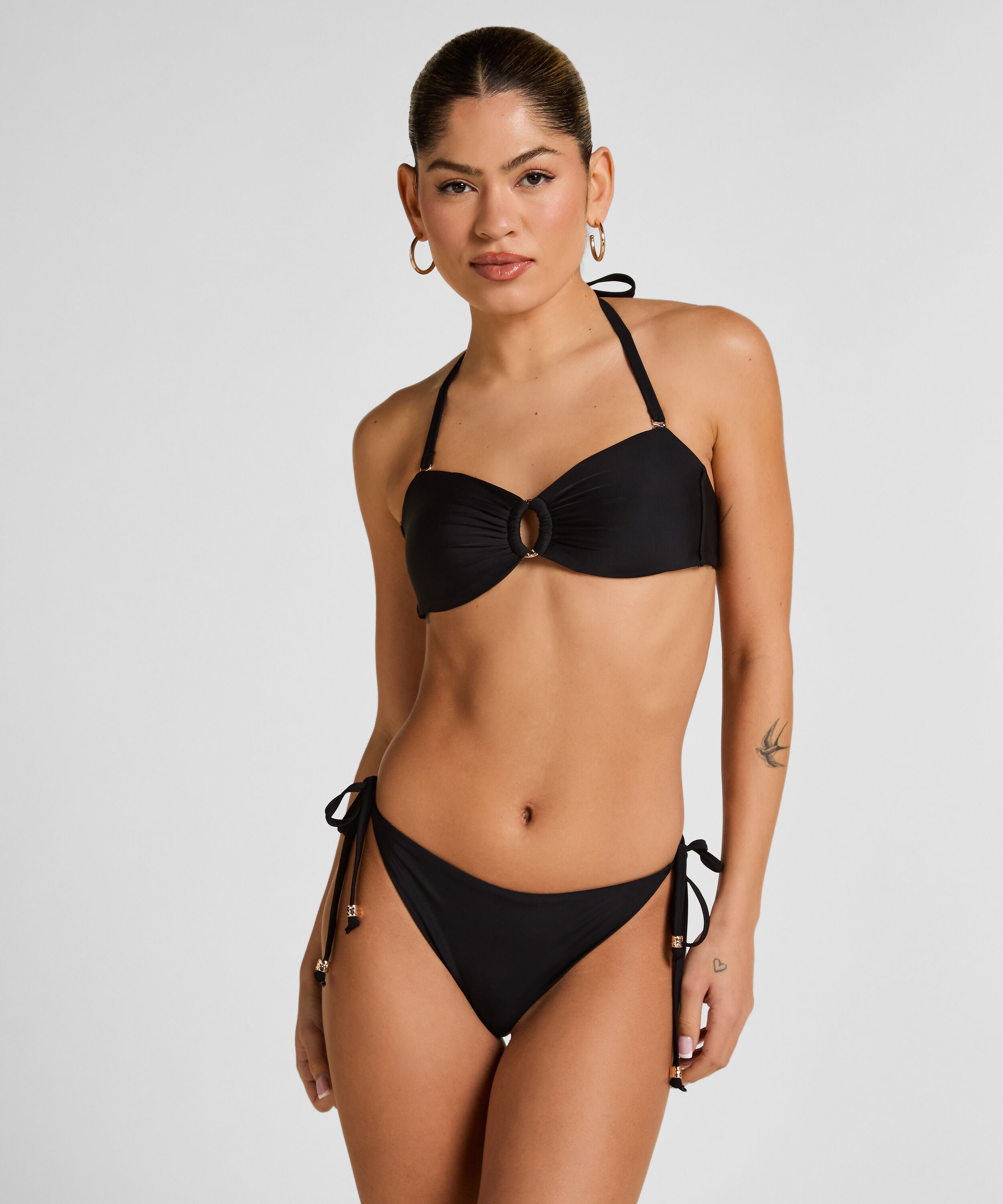 Bas de bikini Luxe, Noir