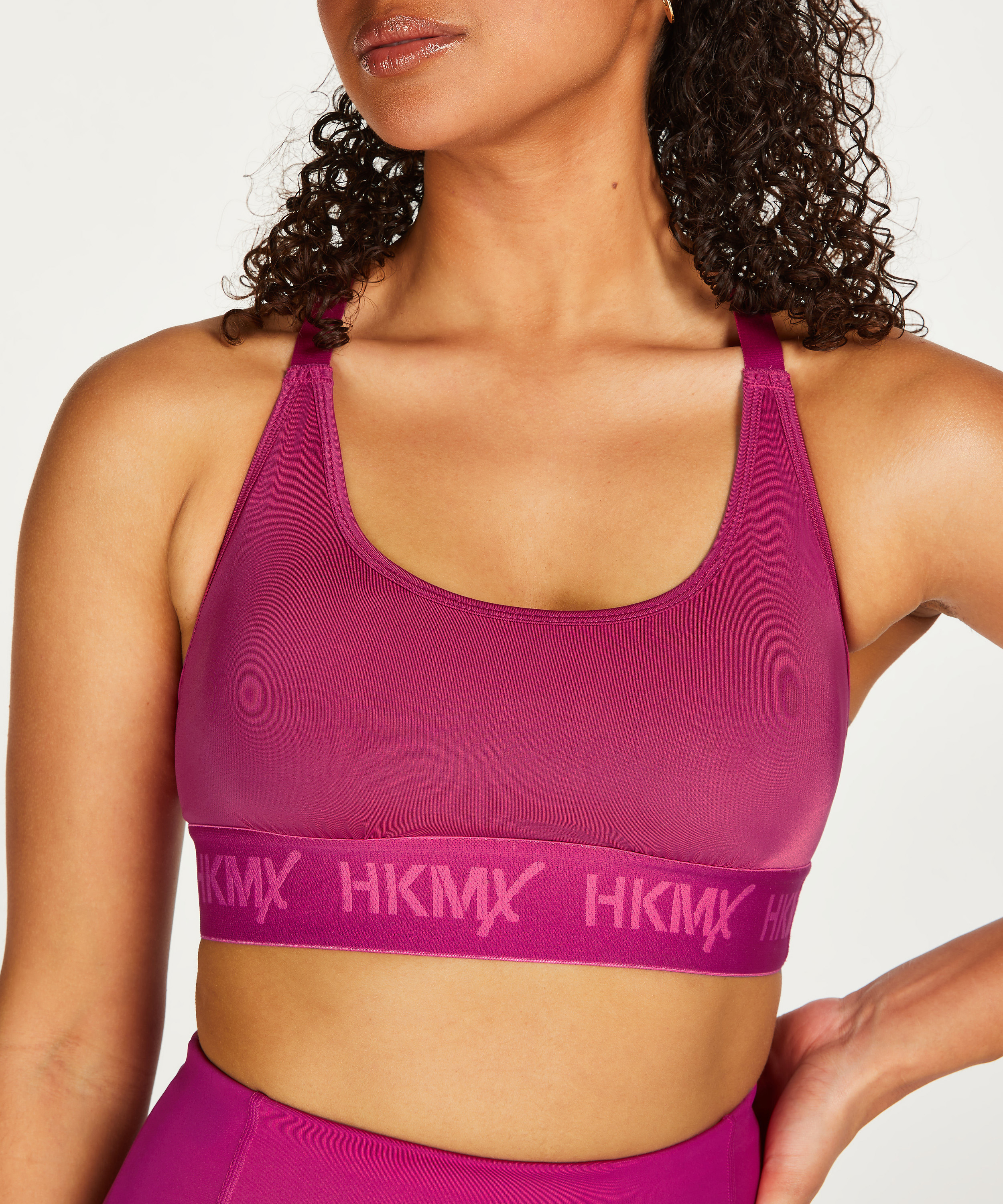 HKMX Soutien-gorge de sport The Crop Logo Level 1, Rose, main