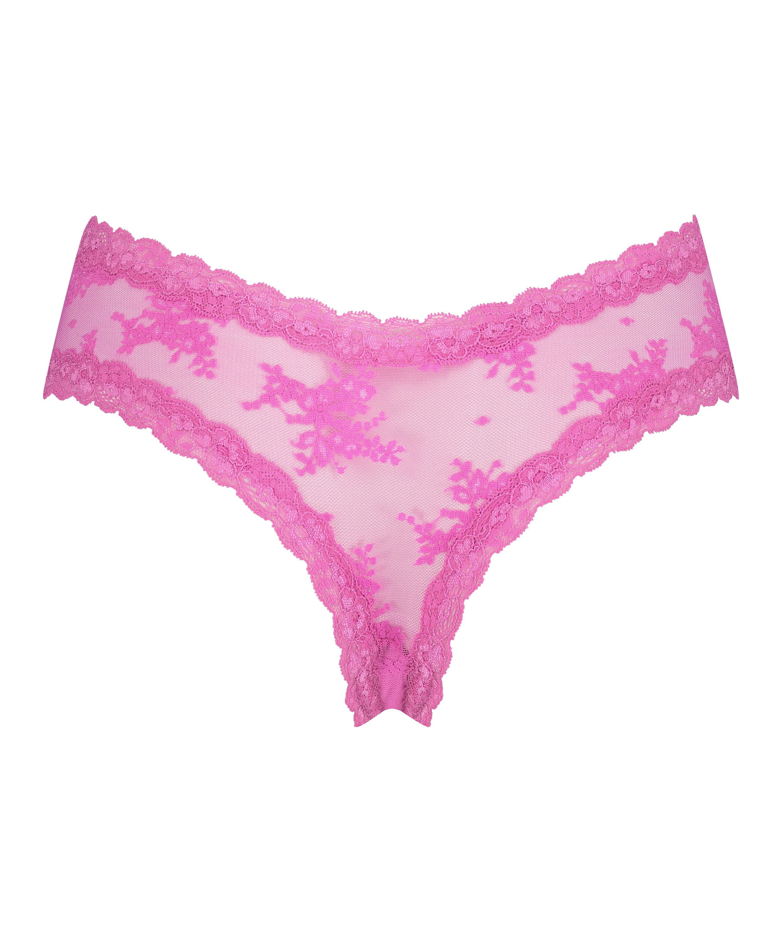 Slip brésilien V-shape mesh, Rose, main