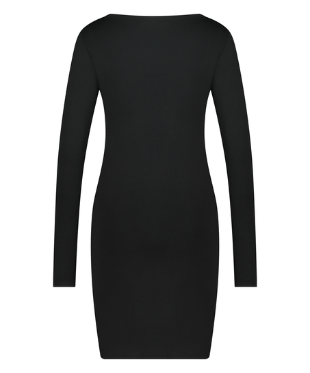 Nachthemd Henley, Schwarz