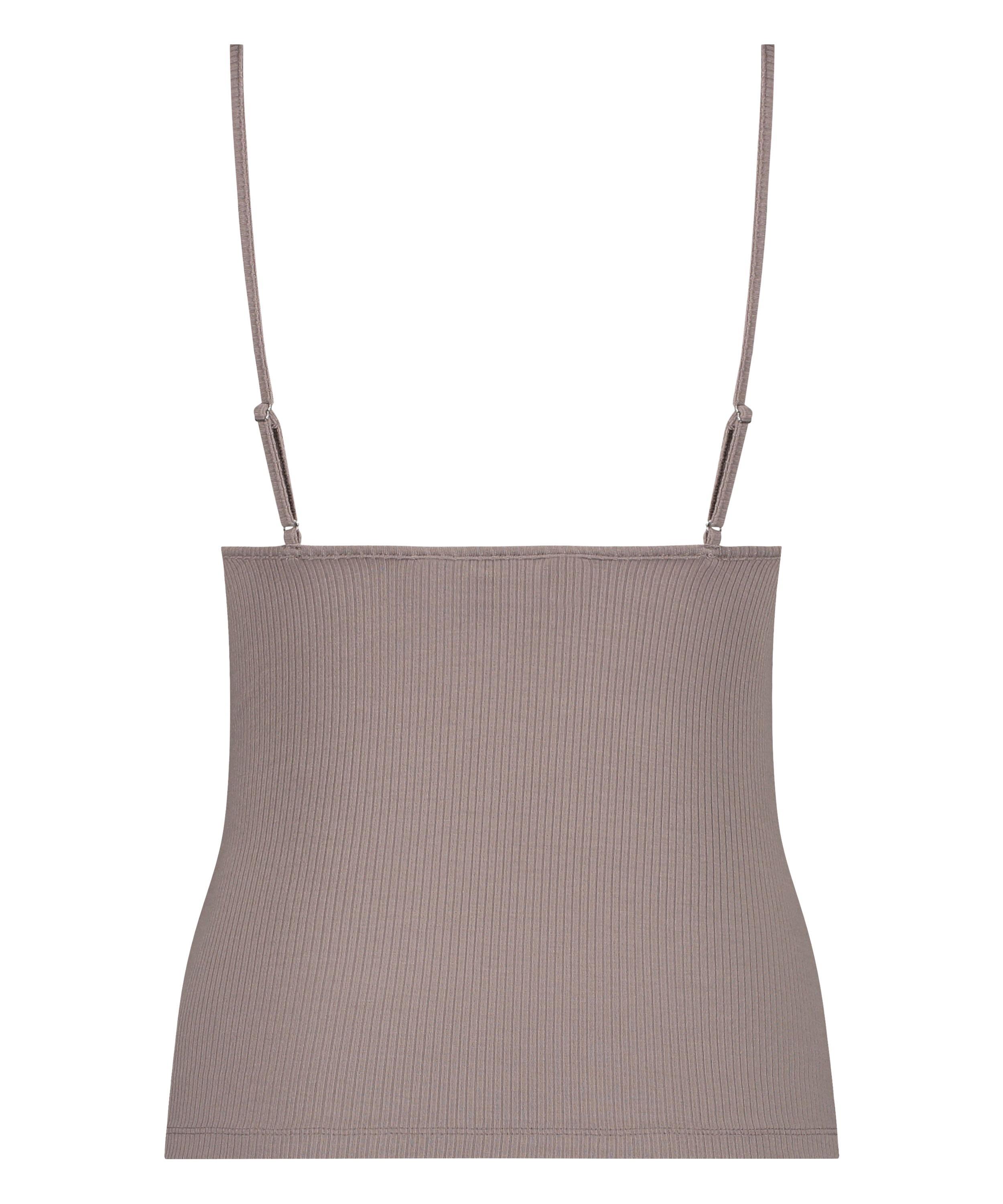 Top ohne Ärmel Rib, Braun, main