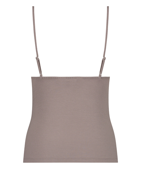 Top ohne Ärmel Rib, Braun
