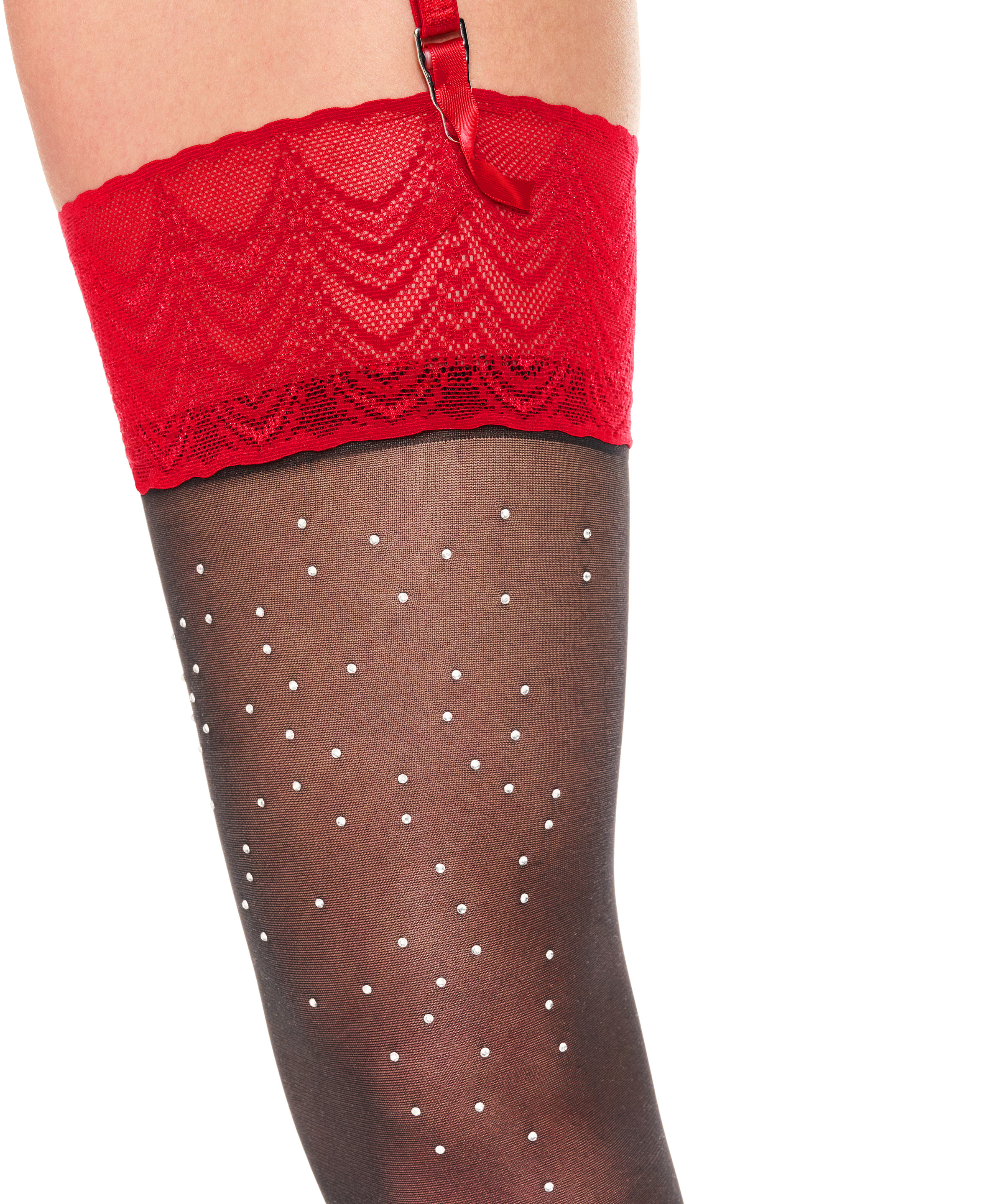 Porte-jarretelles Oceana, Rouge, main