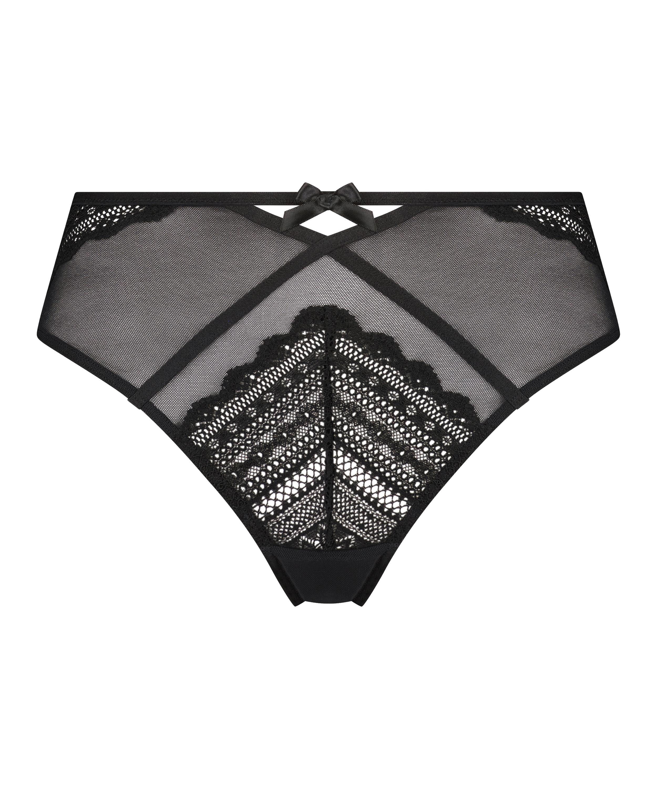 Slip br&eacute;silien taille haute Mahina, Noir, main