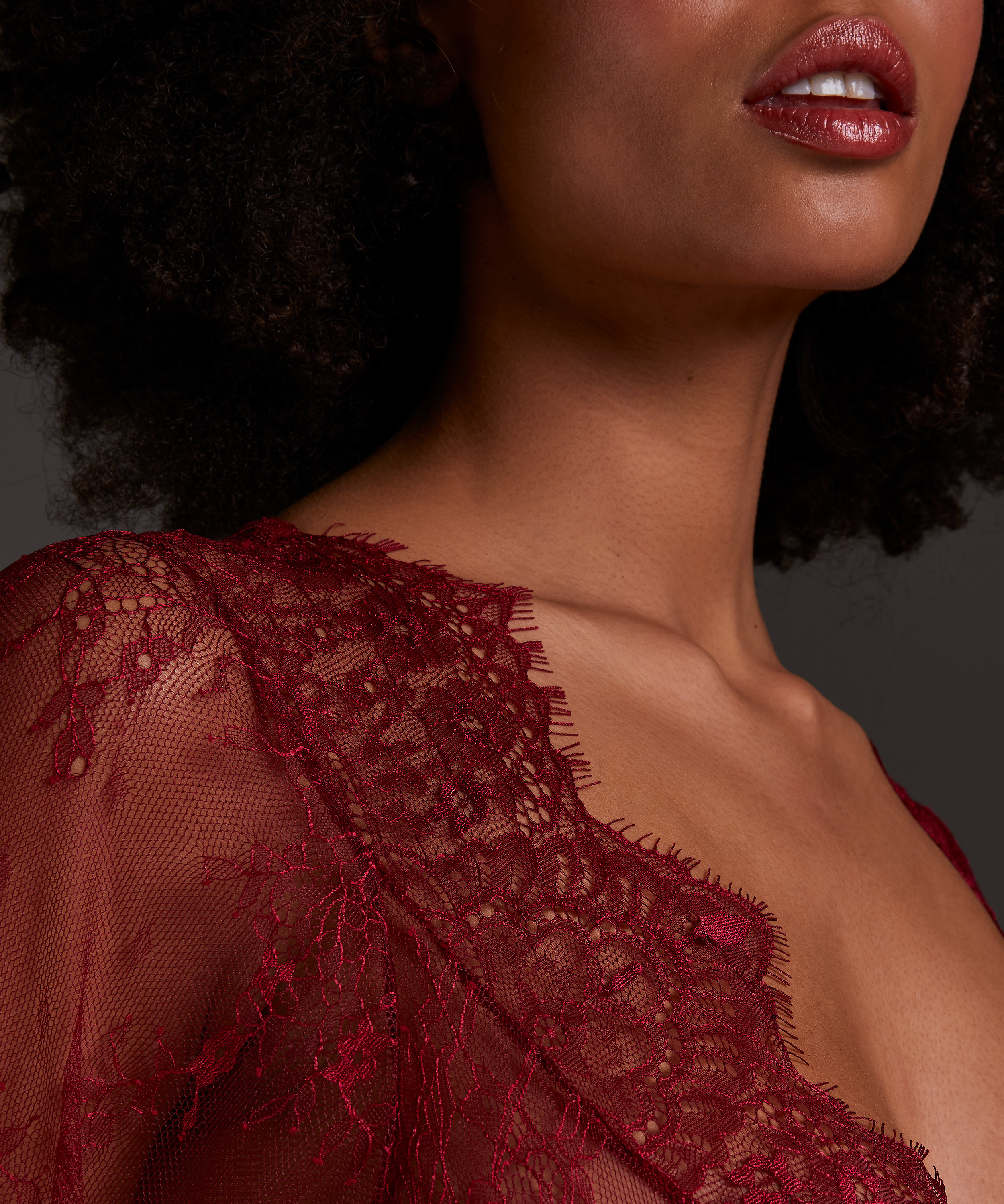 Top Allover Lace, Rouge, main