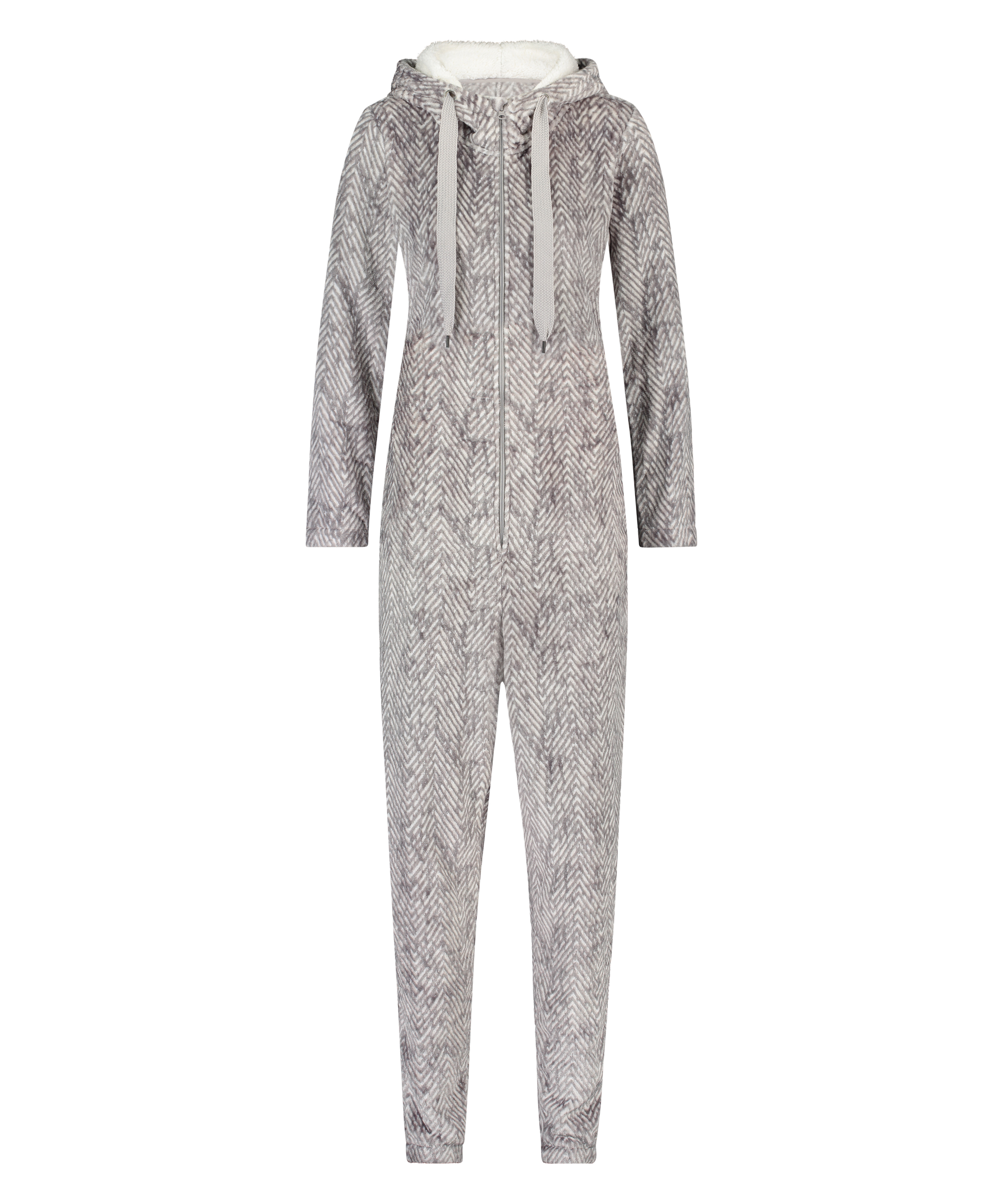 Onesie Flanelle Polaire, Gris, main