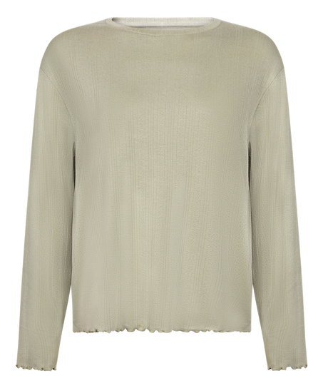 Pyjama Top Loose Pointelle, Grün