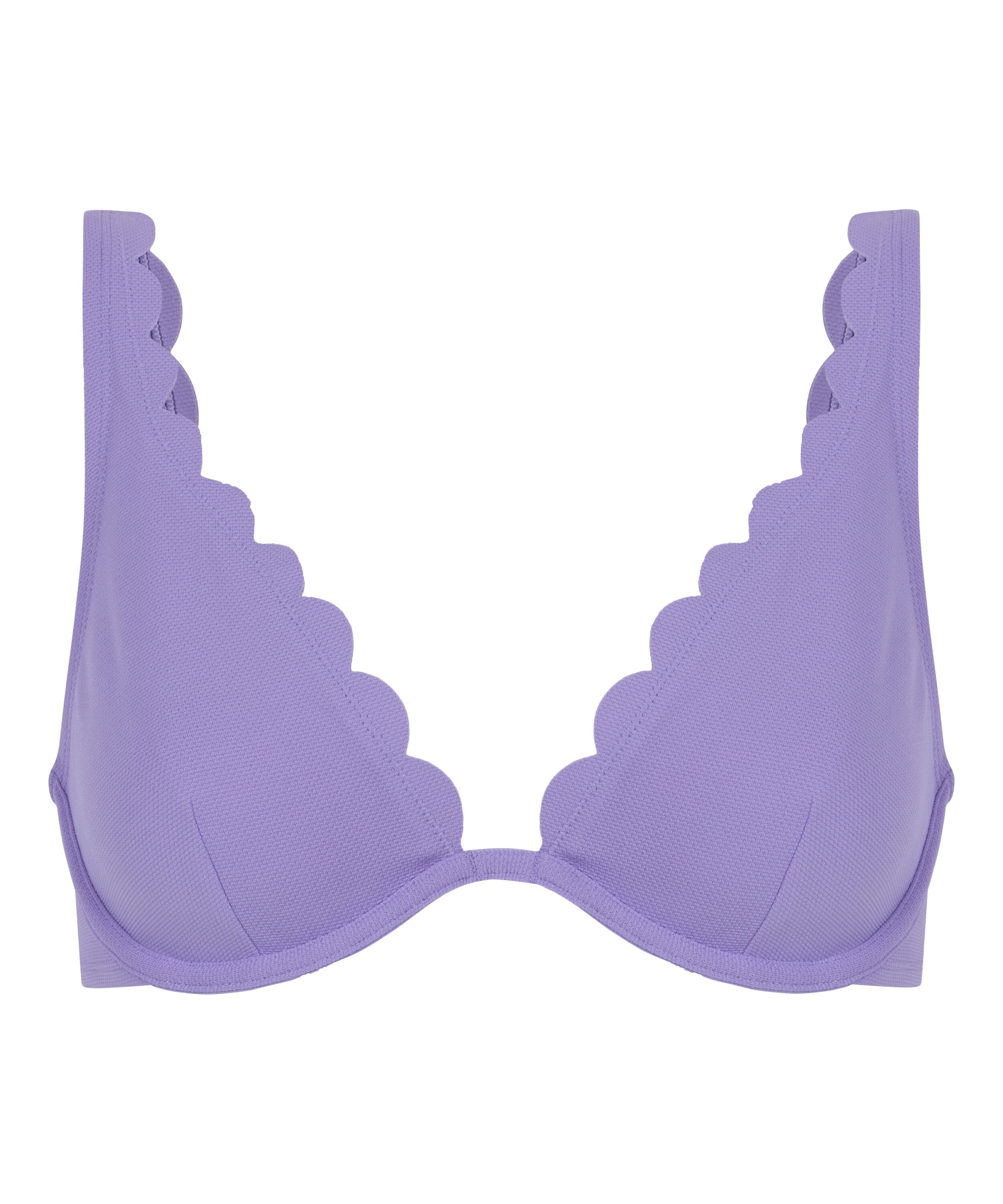 Unwattiertes B&uuml;gel-Bikini-Top Scallop, Lila