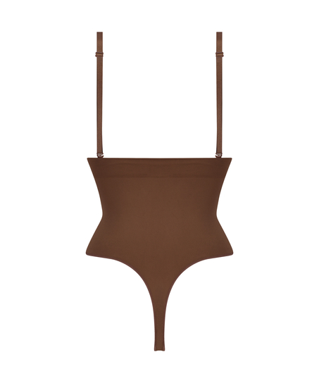 Nahtloser betonender korrigierender String mit hoher Taille, Rot