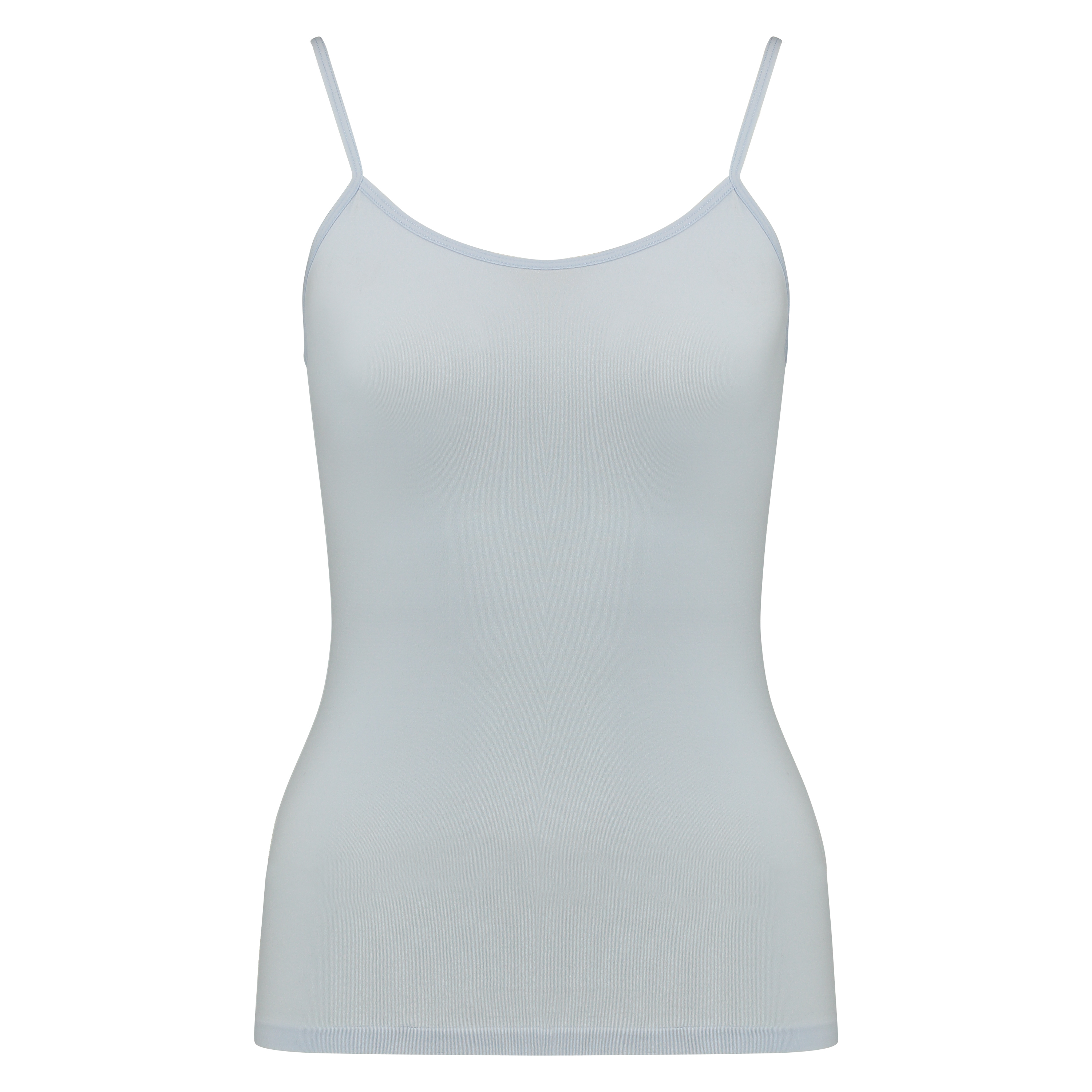 Top &agrave; fines bretelles sans coutures, Bleu, main