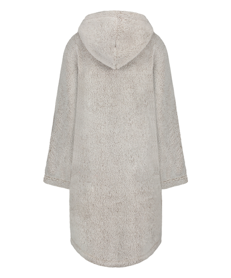 Flanell Fleece Hoodie, Grau