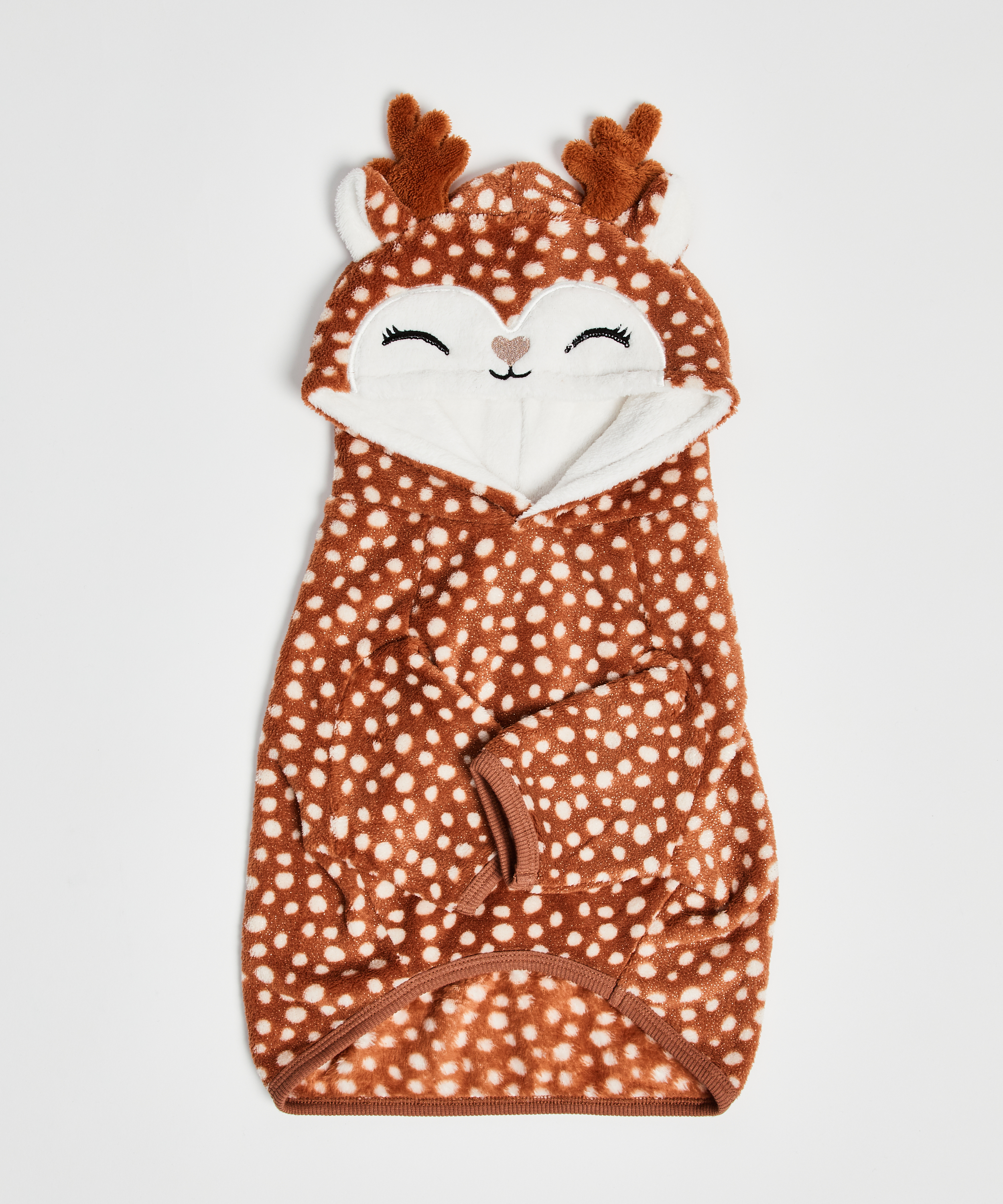 Fleece Hunde-Onesie, Braun, main