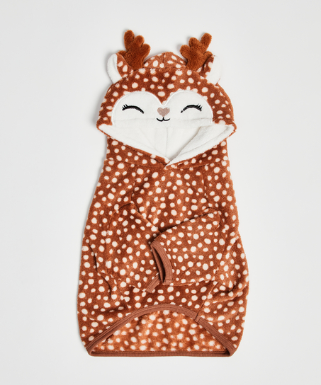 Fleece Hunde-Onesie, Braun