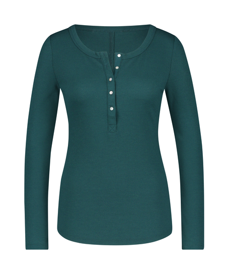 Langarm-Pyjamatop, Blau