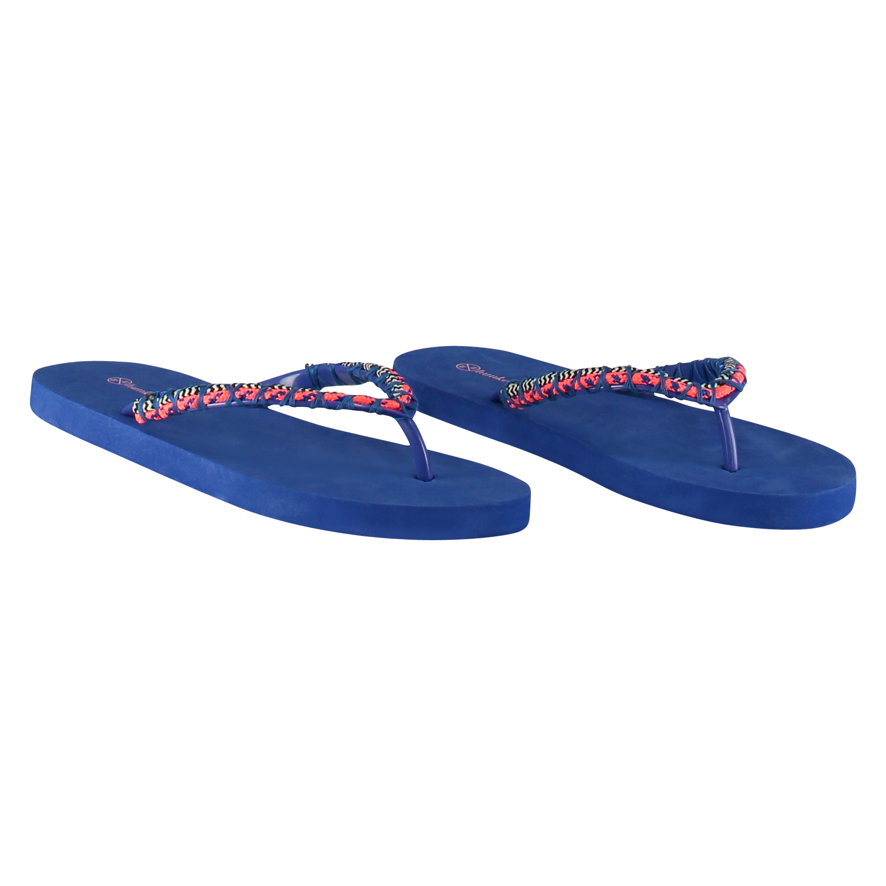 Flip-flops braided blue, Bleu, main