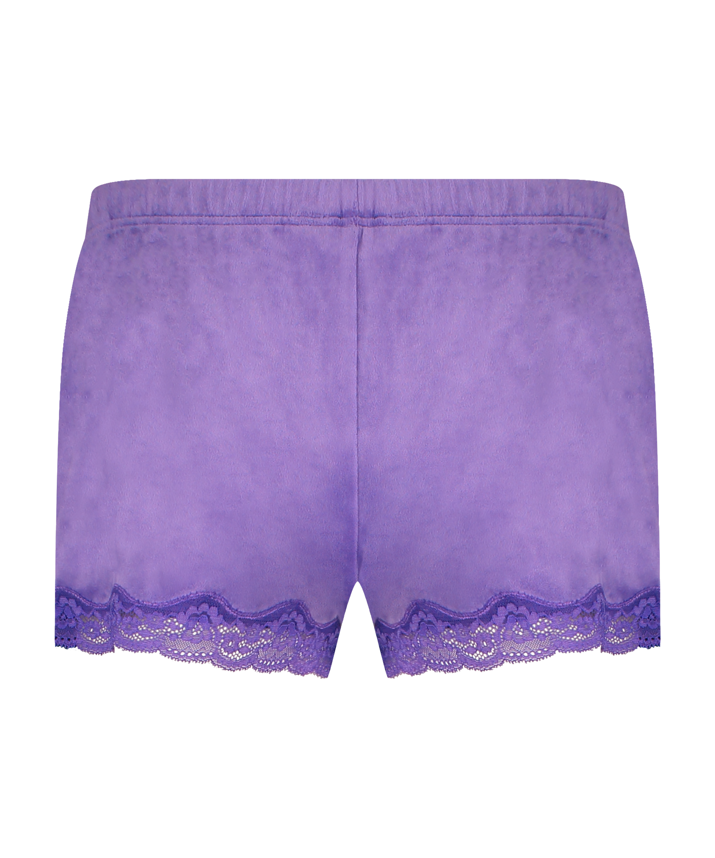 Shorts aus Velours mit Spitze, Lila, main