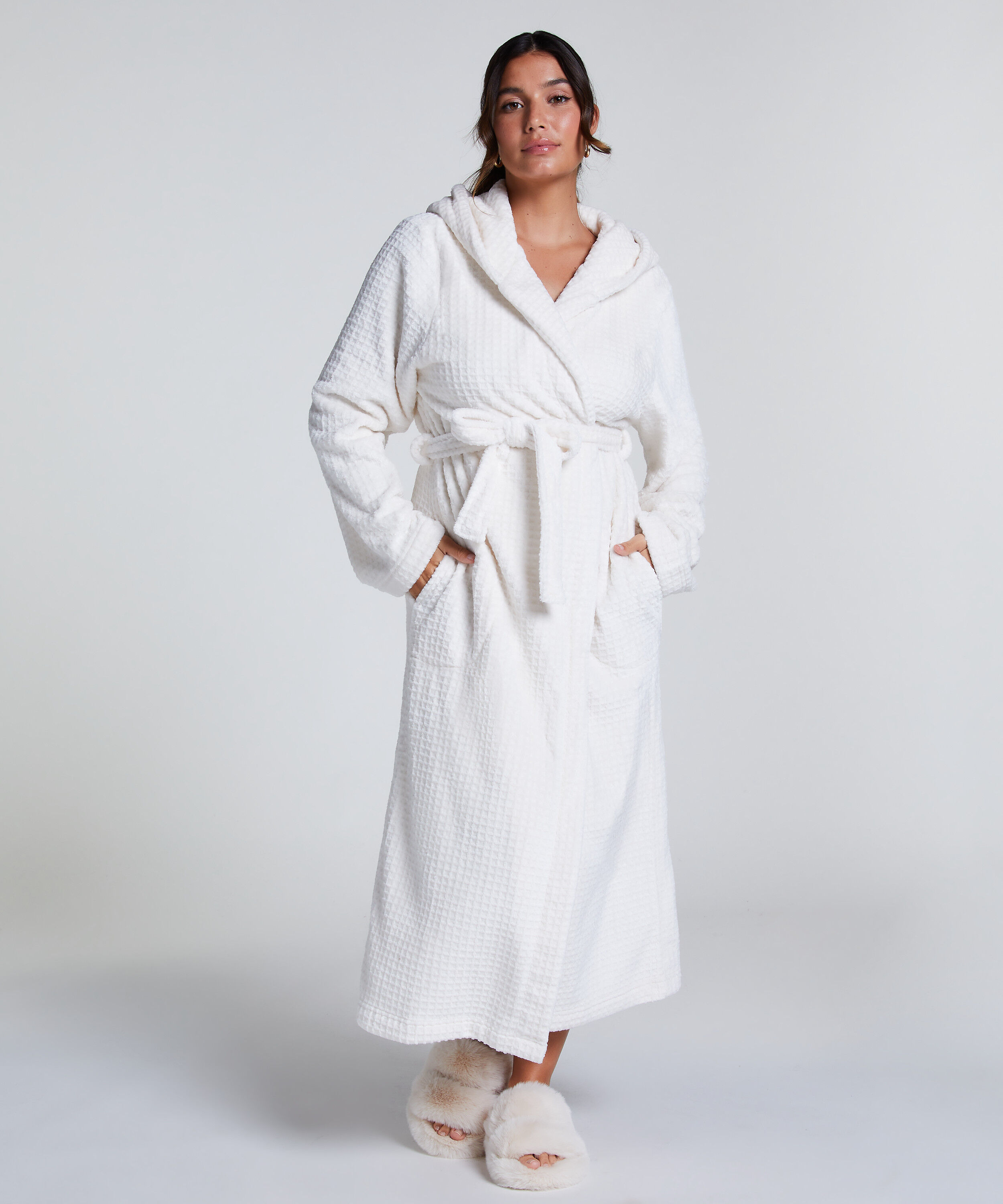 Peignoir Waffle, Blanc Peignoir Waffle, Blanc
