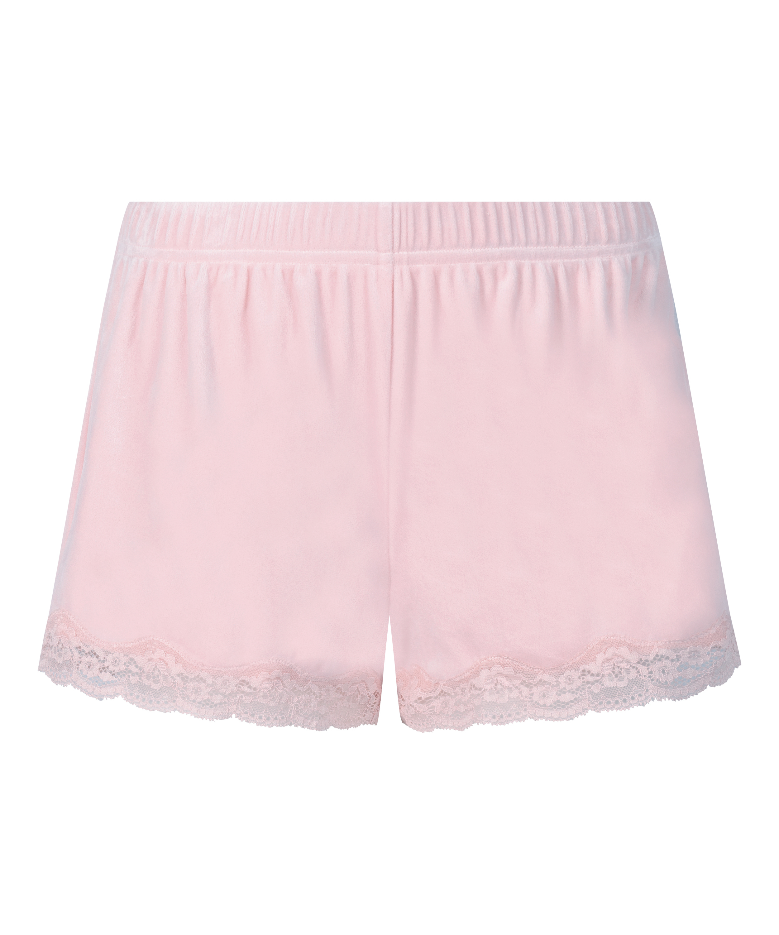 Short en velours à dentelle, Rose, main