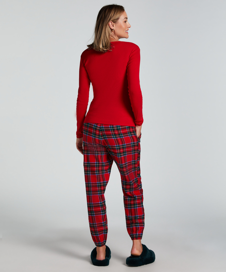 Pyjamahose aus Flanell, Rot