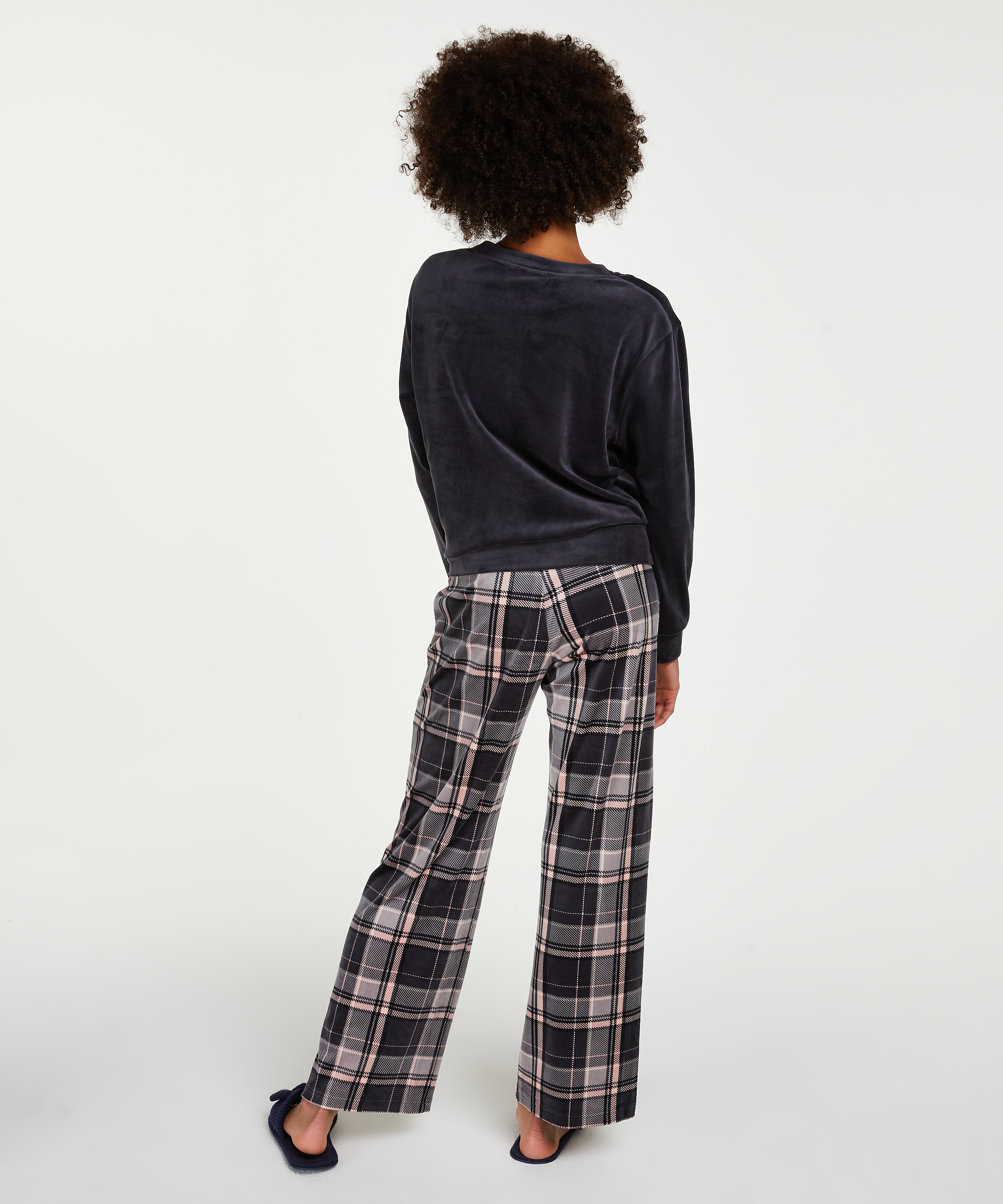 Velour Pyjama-Set, Grau, main