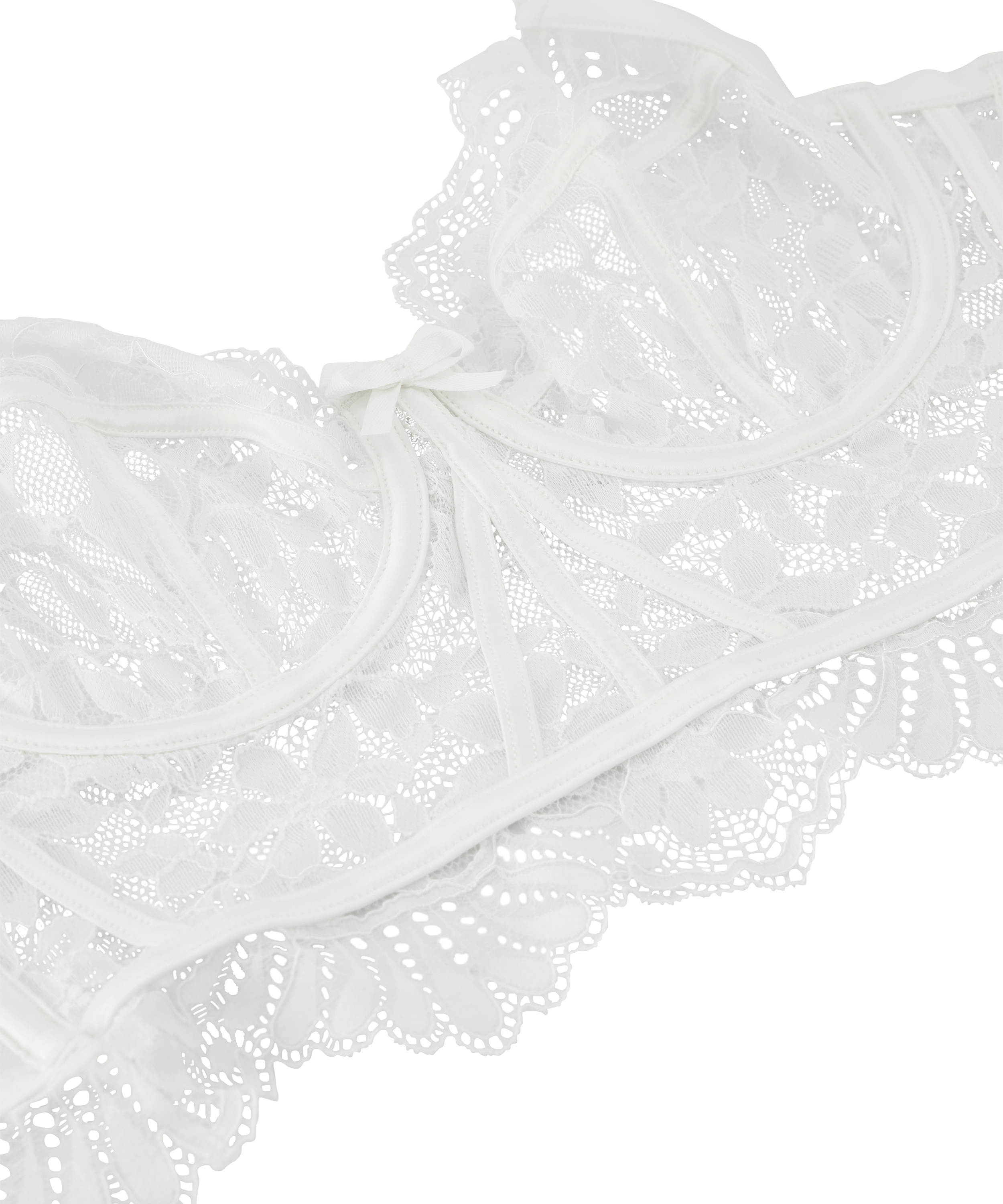 Soutien-gorge non-rembourré à armatures préformé longline Jamie, Blanc, main
