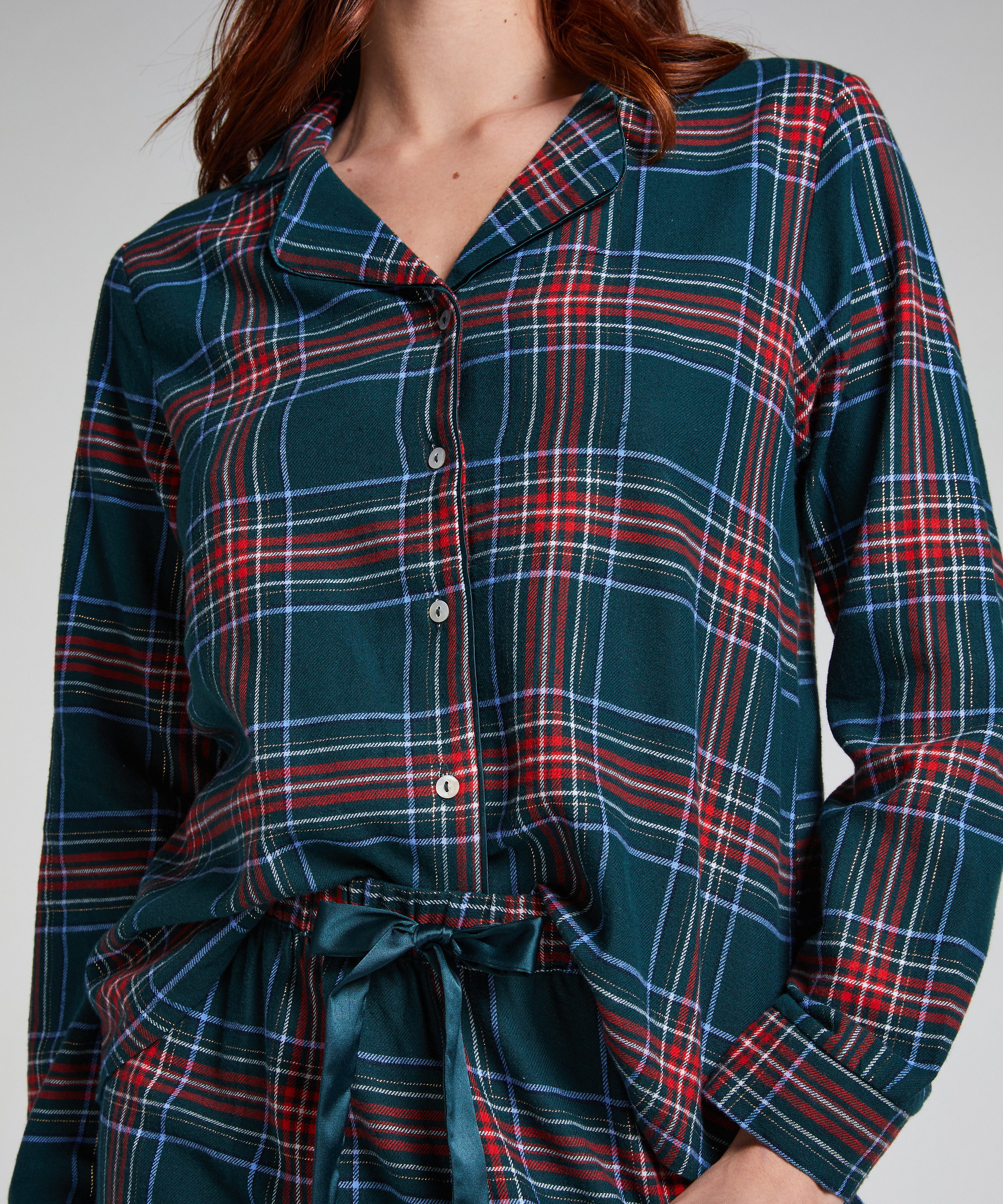 Pyjamaset Flannel, Grün, main