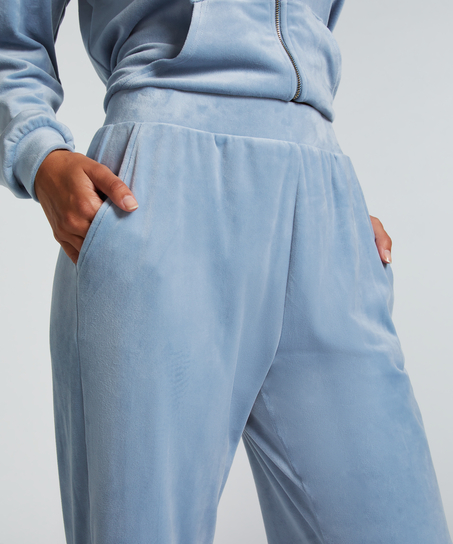 Pyjamahose aus Samt, Blau