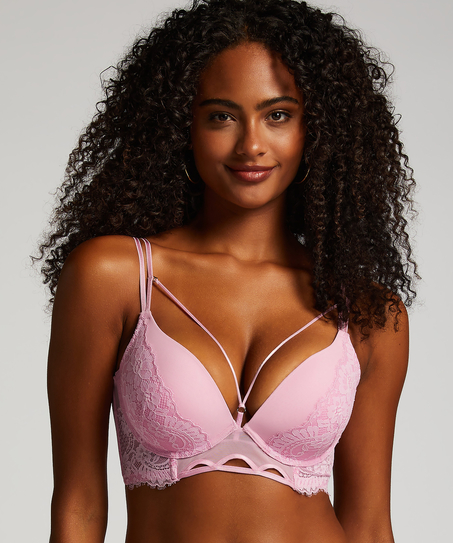 Wattierter Longline-Push-up-Bügel-BH Lidia, Rose